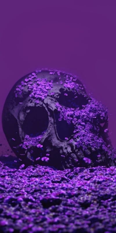 Purple Glitter Skull,art,dead, halloween,skulls