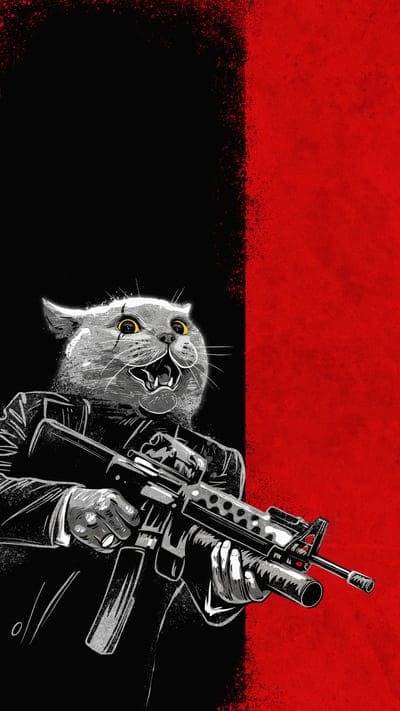 scarface,parody,scar,machine gun,cat,art