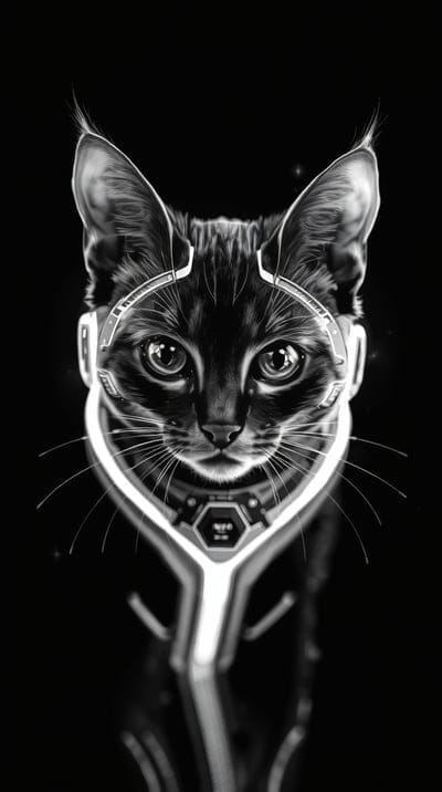 Black,White,Cat,Futuristic,Sci Fi,Future,Animal,Robotic,Cool,8k wallpapers,4k wallpapers,hd backgrounds,hq wallpapers,Sci Fi Wallpapers,Animal Wallpaper,Hd Wallpapers
