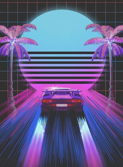 car, retro, art, 80s, neon, mobile wallpaper, android wallpaper, iPhone wallpaper, phone wallpaper