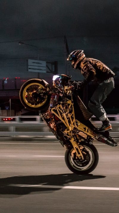Biker Wheelie, bike, motorcycle, stunt, mobile wallpaper, android wallpaper, iPhone wallpaper, phone wallpaper