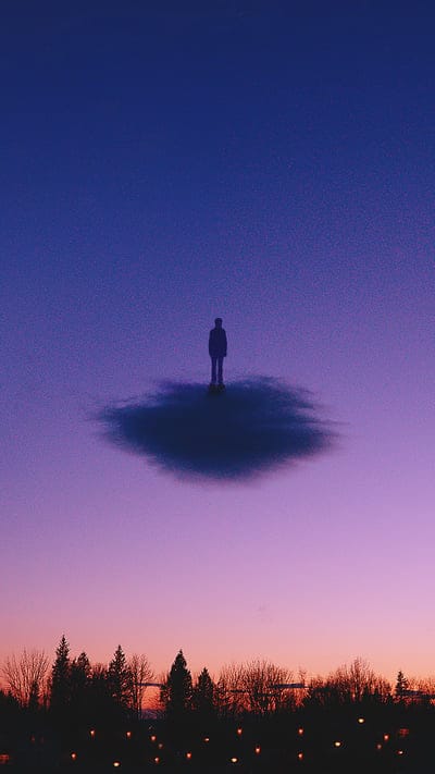 boyonclouds,blackperson,alone,pinkskybg,boy,attitude