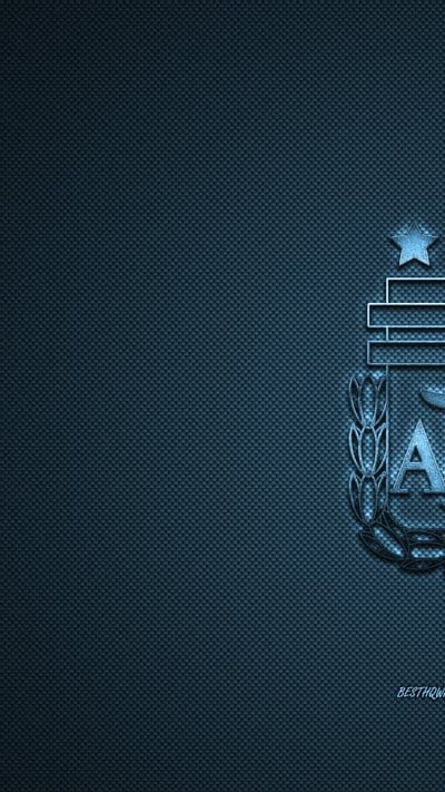 Argentina national football team, emblem, blue logo, blue carbon fiber background, Argentina football team logo, football, Argentina