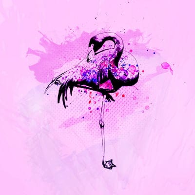 flamingo,art,bird,spots,paint,pink