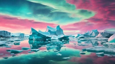 Aurora,Antarctic,Ice,Cool,Clouds,Water,Mountains,Beautiful,Ai,Ai Art,Wallpaper,Artwork,Desktop Wallpaper,Sea,Icebergs