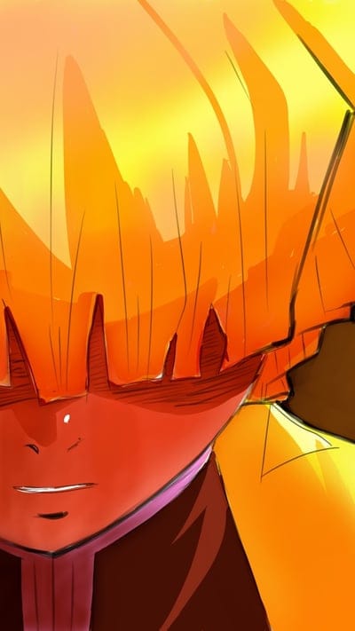 Demon Slayer, Zenitsu, anime, character, close-up, vibrant, yellow, orange, fan art, manga, details, expressive