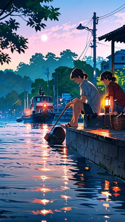 Riverside,Anime,Anime Wallpaper,8k wallpaper,4k wallpaper,Colorful,Hd Backgrounds,Hq Wallpaper,Nature,Color,Wallpaper,Nature Wallpaper