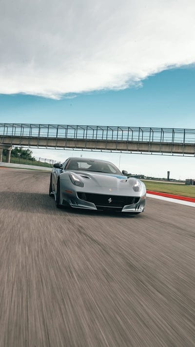ferrari f12, ferrari, car, sportscar, gray, track, speed, mobile wallpaper, android wallpaper, iPhone wallpaper, phone wallpaper
