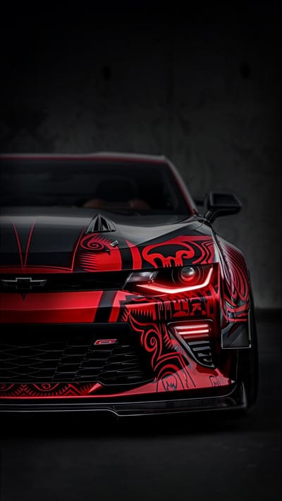 car,tuning,red,black,headlight