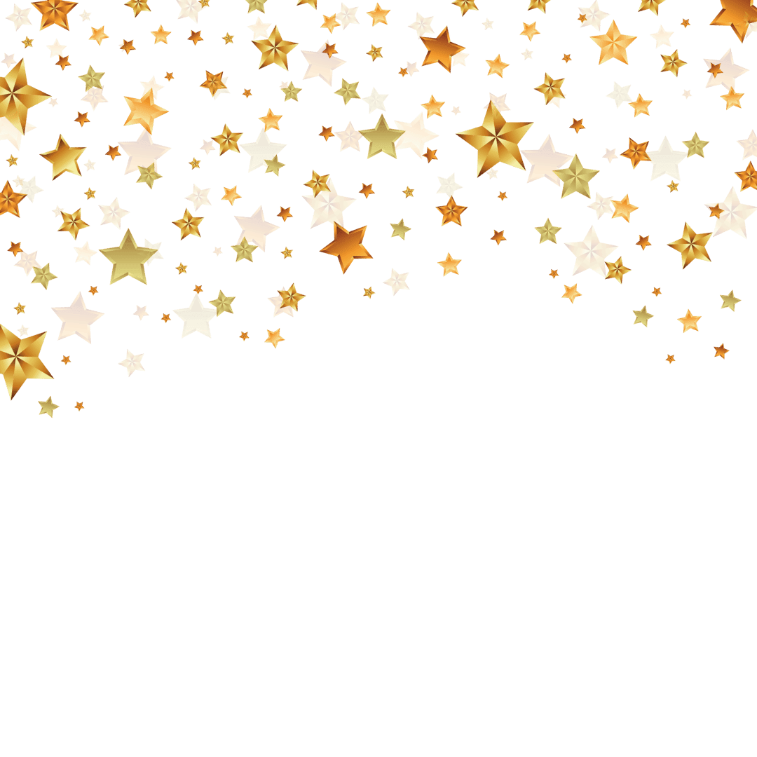 Euclidean star with golden frame features sharp points and perfect linear symmetry on a transparent background.
