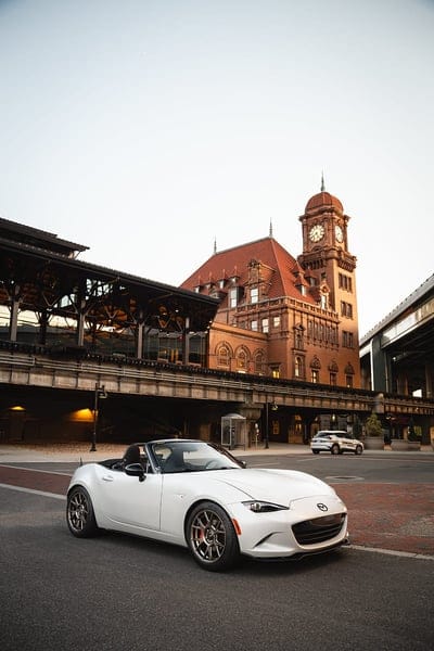 mazda mx-5, mazda, car, white, road, mobile wallpaper, android wallpaper, iPhone wallpaper, phone wallpaper