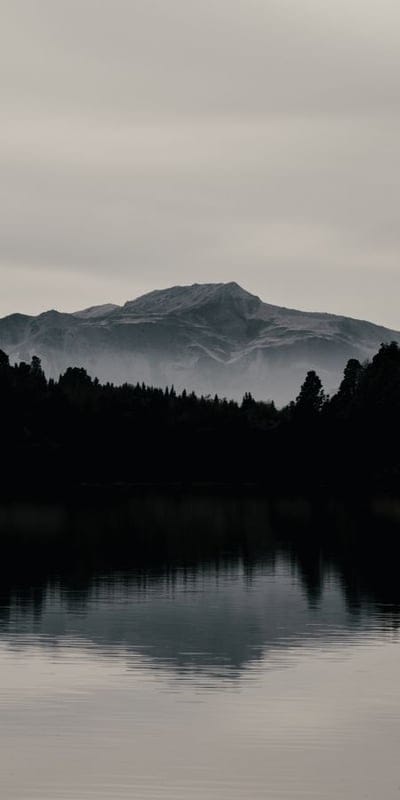 Lake, Mountains, Forest, Misty, Nature, Reflection, Calm, Serene, Dark, Landscape, Outdoors, Tranquil, Haze, Water, Wilderness, Scenic, Peaceful, Mood, Grey, Vista