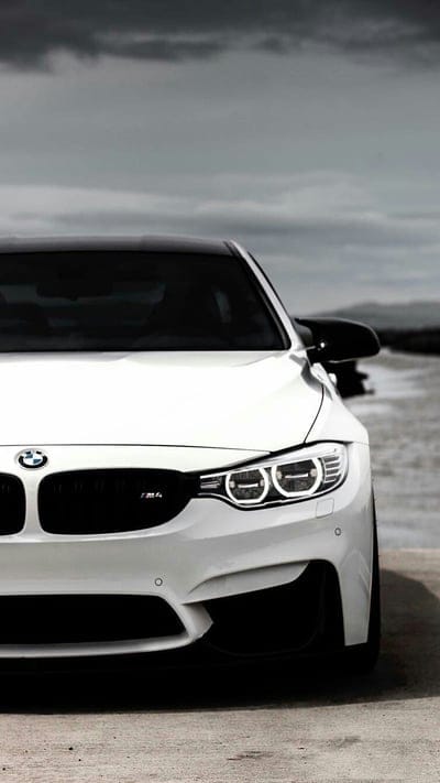 BMW M4, car, coupe, f82, front view, m power, tuning, vehicle, white, mobile wallpaper, android wallpaper, iPhone wallpaper, phone wallpaper