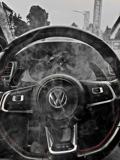Golf 7 GTI Steering, black, black car, golf 7, golf 7 gti, sportcar, steeringwheel, volkswagen, vw, mobile wallpaper, android wallpaper, iPhone wallpaper, phone wallpaper