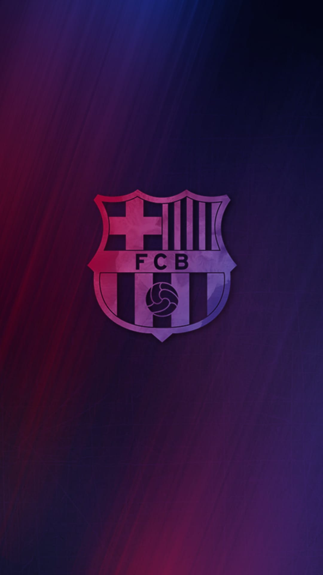 FC Barcelona logo crest centered on a smooth purple and blue gradient background with sharp vector details.
