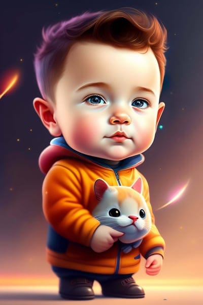 boy,child,kitten,art
