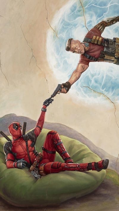 deadpool, gun, hero, humor, movie, red, super