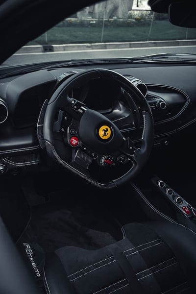 ferrari, car, sports car, salon, steering wheel, mobile wallpaper, android wallpaper, iPhone wallpaper, phone wallpaper