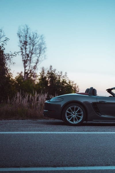 car, convertible, gray, side view, road, asphalt, mobile wallpaper, android wallpaper, iPhone wallpaper, phone wallpaper