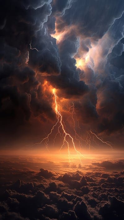 lightning,clouds,glow,dark,art