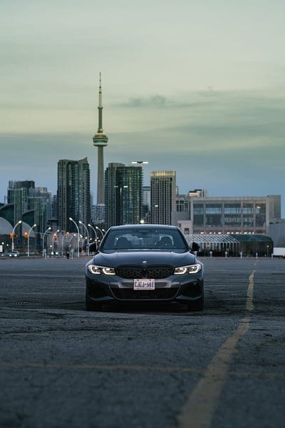 bmw m340i, bmw, car, gray, front view, mobile wallpaper, android wallpaper, iPhone wallpaper, phone wallpaper