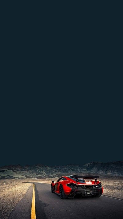 Red Sports car, night, road, mobile wallpaper, android wallpaper, iPhone wallpaper, phone wallpaper