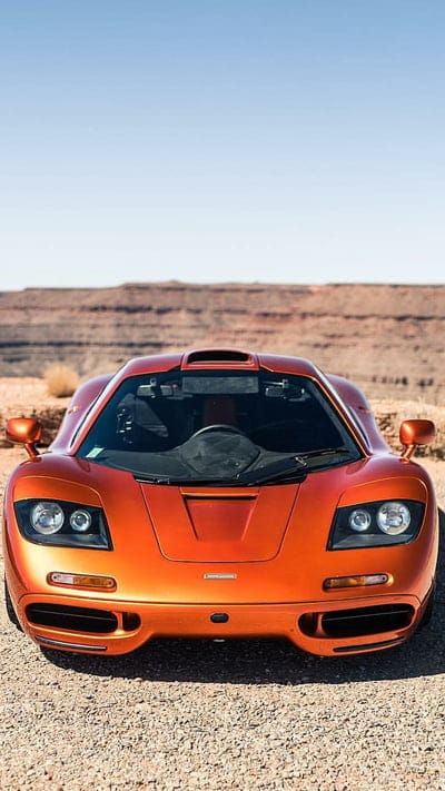 Metallic Orange, mclaren, f1, car, hypercar, supercar, sports, america, desert, mobile wallpaper, android wallpaper, iPhone wallpaper, phone wallpaper
