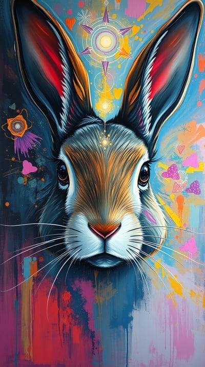 Bunny,Rabbit,White Cute,Cool,Acrylic,Paint,Colorful,Closeup,Animals,8k wallpapers,4k wallpapers,Hd backgrounds,hq backgrounds,wallpaper,acrylic Paint