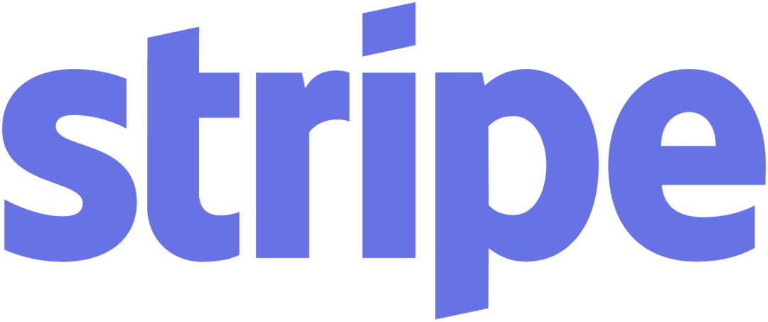 Stripe logo wordmark featuring slanted sans-serif typography in a solid blue color on a transparent background.