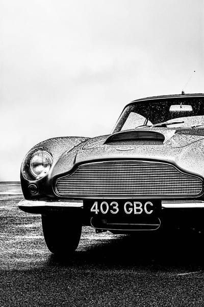 Aston Martin DB5, monochrome, graphy, car, mobile wallpaper, android wallpaper, iPhone wallpaper, phone wallpaper