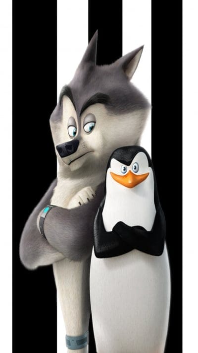 Penguin, cartoons, wolf