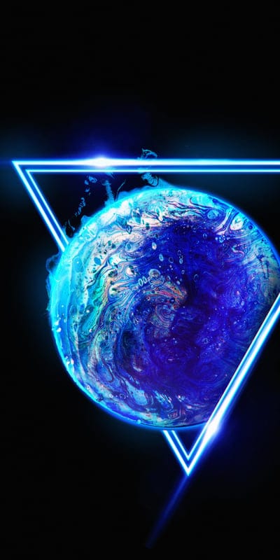 planet,triangle,neon,space