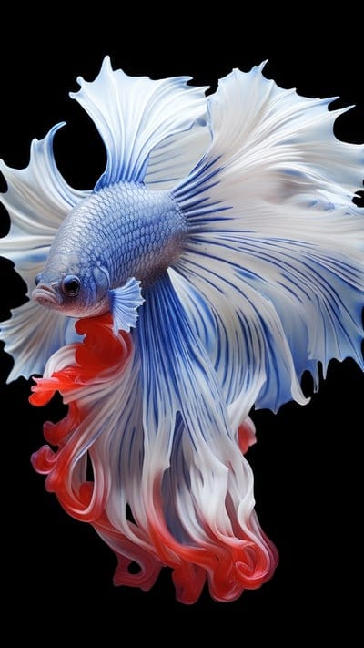 fighting fish,fish,white,blue,black background