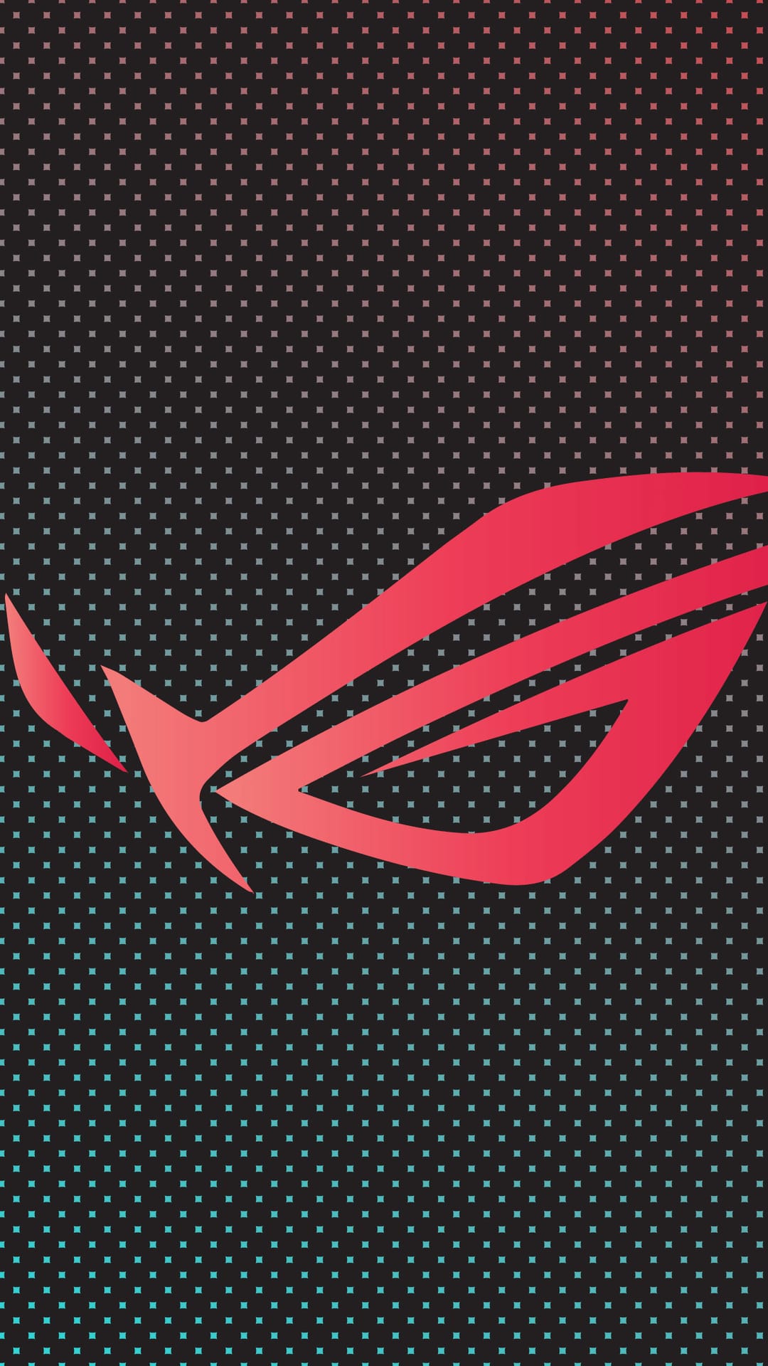 Red Republic of Gamers logo with a pink gradient on a black background covered in pink and blue ombre polka dots.
