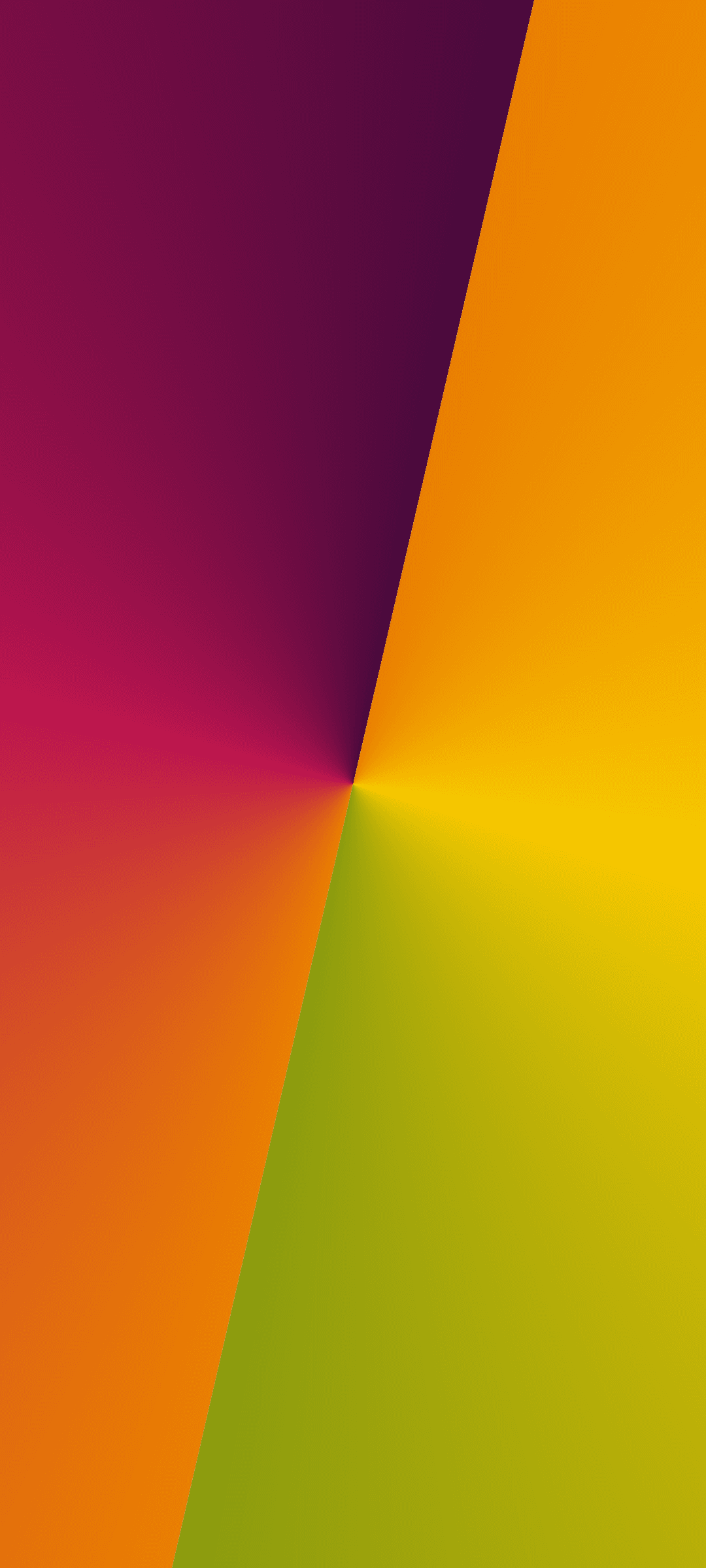 Radial color segments fanning out from a center point in gradients of purple, orange, and lime green.