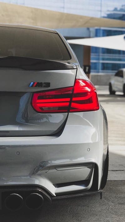 BMW M3, bmw, car, f80, gray, m power, m3, rear view, sedan, tuning, vehicle, mobile wallpaper, android wallpaper, iPhone wallpaper, phone wallpaper