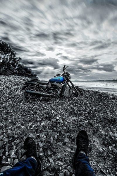 Street 750, bike, blue, harley davidson, kerala, wideangle, mobile wallpaper, android wallpaper, iPhone wallpaper, phone wallpaper