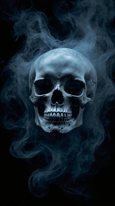 Skull,Smoke Skull,Black,Cool,Aesthetic