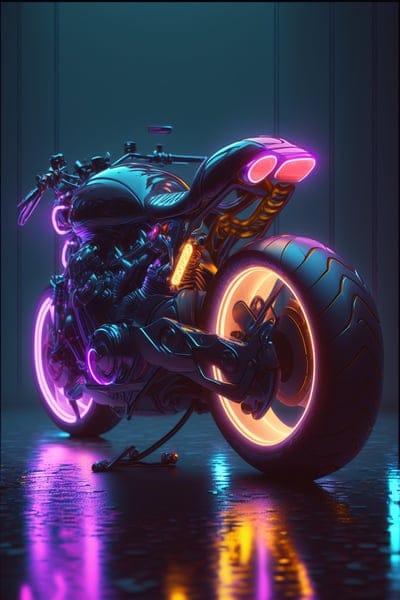 motorcycle,bike,neon,ai,art