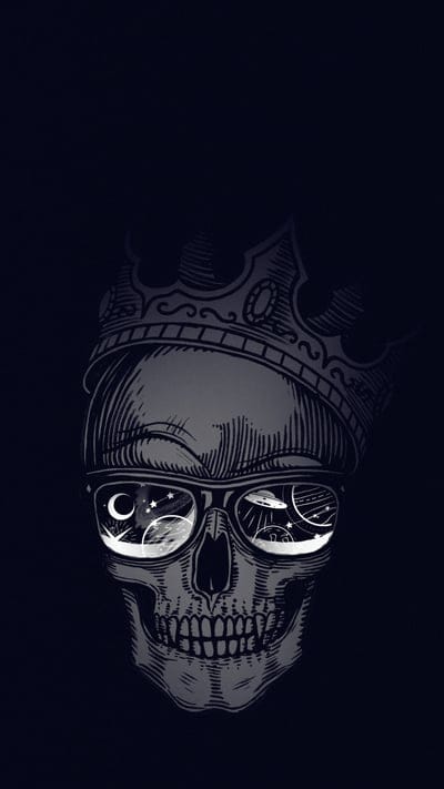 skull,king,crown,glasses,art