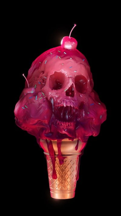 Ice Scream Pink Slus,Spizak,cream,horror,skull,skulls, summer