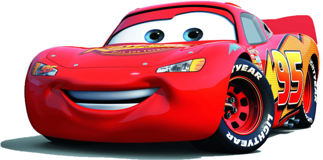 Lightning McQueen and Mater characters featuring glossy red paint and rusty textures in a 3D animated style.
