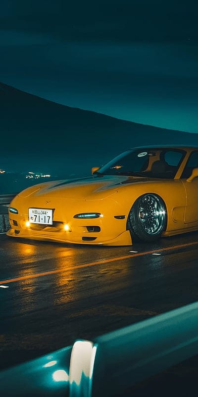 Mazda, cars, mazda, orange, racing, super, tuning, yellow, mobile wallpaper, android wallpaper, iPhone wallpaper, phone wallpaper