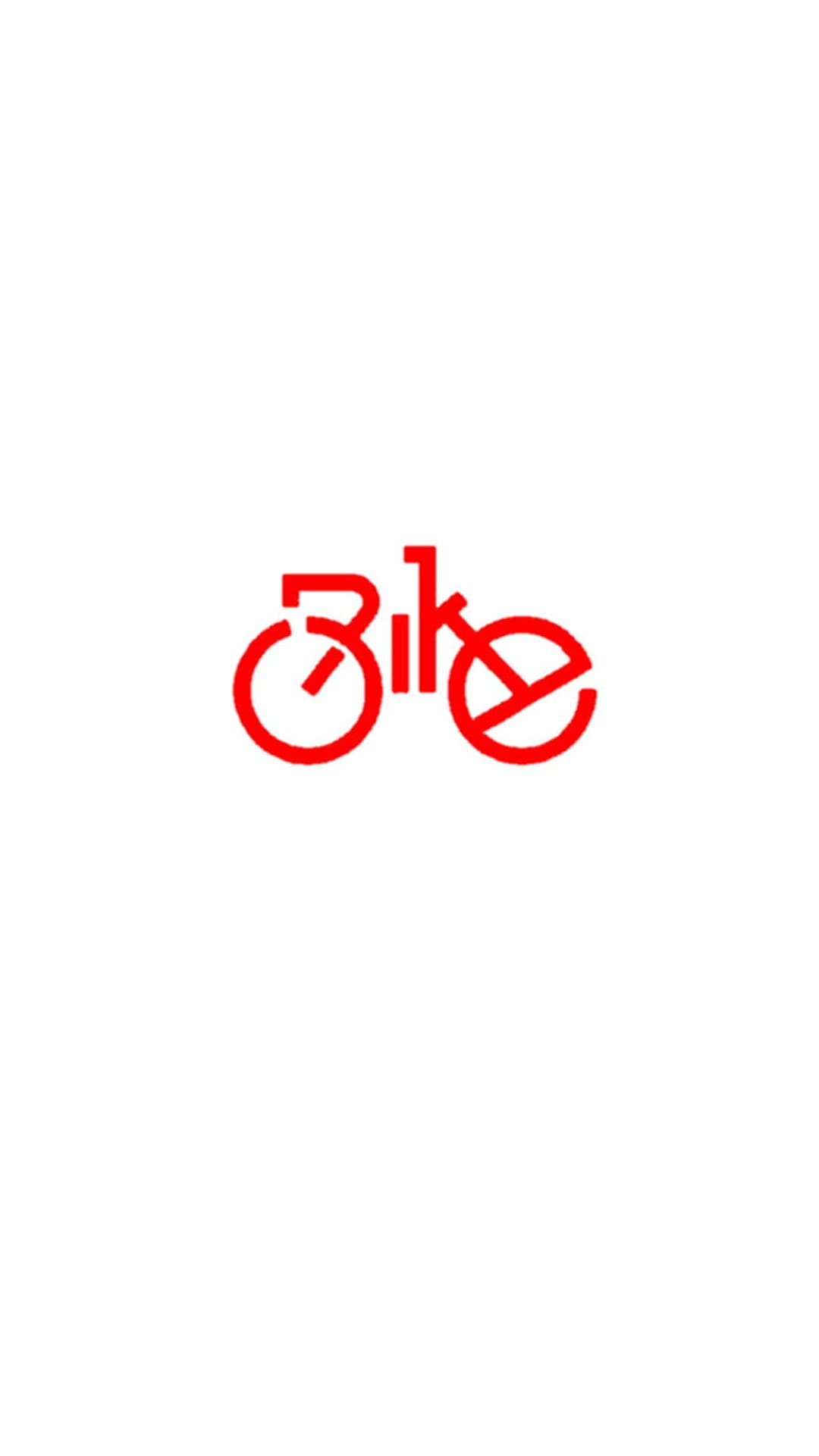 Stylized red bicycle silhouette formed by the letters BIKE in a clean, minimalist vector typography design.