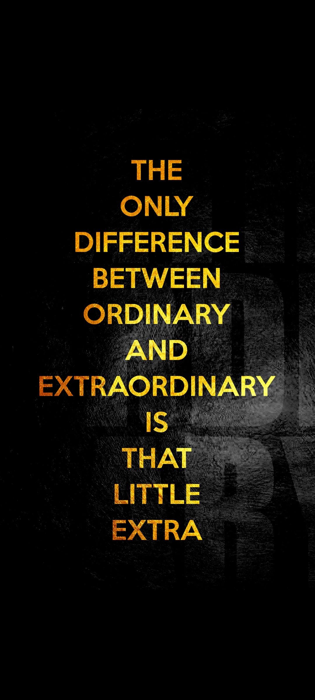 Inspirational quote text about the difference between ordinary and extraordinary displayed in elegant typography.