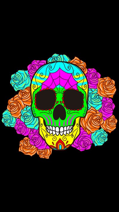 Skull Colors,neon,muertos,deads,diademuertos,flowers,calavera,flowers, halloween