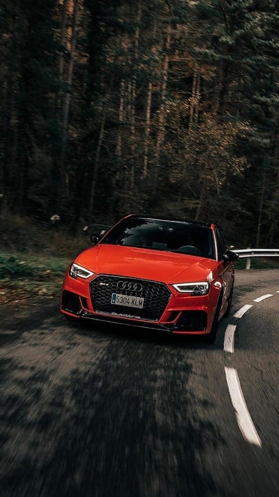 Audi RS3, red, car, supercar sports, america, new, forest, mobile wallpaper, android wallpaper, iPhone wallpaper, phone wallpaper