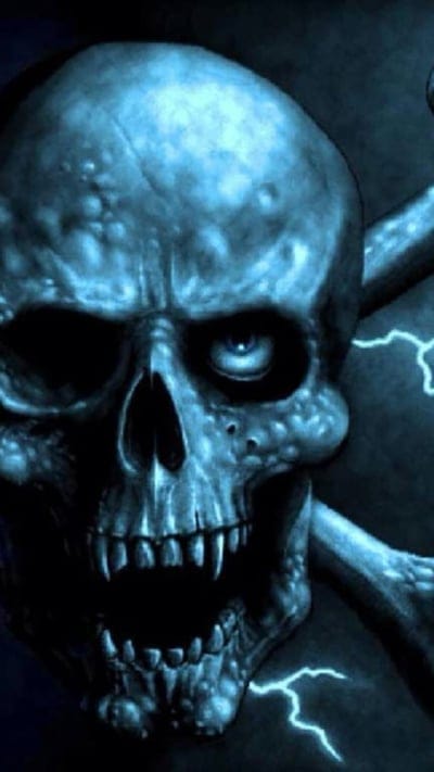 Evil Skull,Mouth,Skull,Lightning,Wicked,Bones