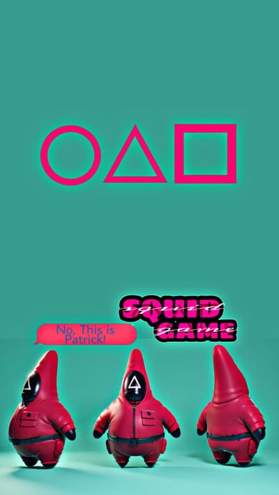 squid game,spongbob,cartoon,patrick,art