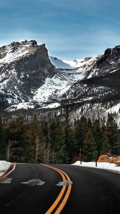 mountains,winter,snow,road,landscape,nature,cold,outdoors,peak,sky,colorado,rocky mountains,mobile wallpaper,android wallpaper,iphone wallpaper,journey,adventure,scenic